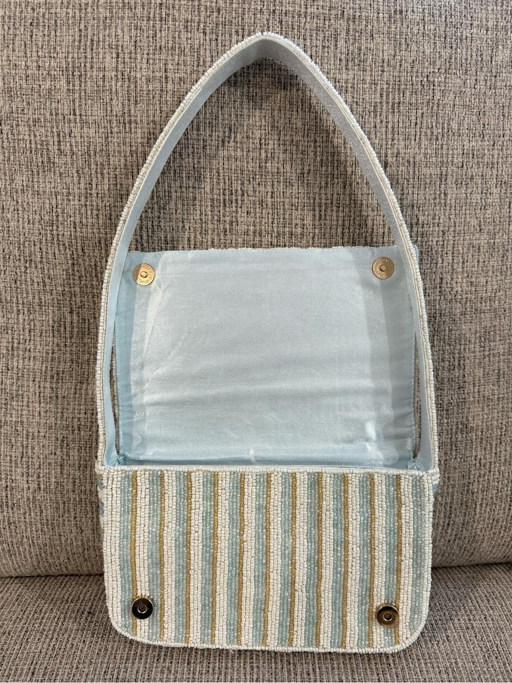 Beaded Tomato Embellished Shoulder Bag - White and Green View 3